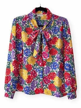 Vintage Judy Bond Floral Blouse – Size 16